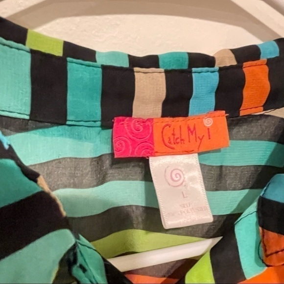 STRIPED multi colored collared shirt - Picture 2 of 4